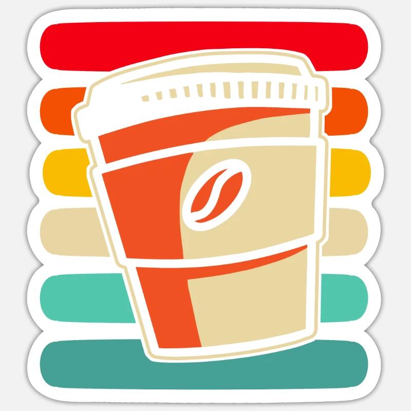 Kaffee Cafe - Sticker Größe S (10 x 10 cm) - Mattweiß