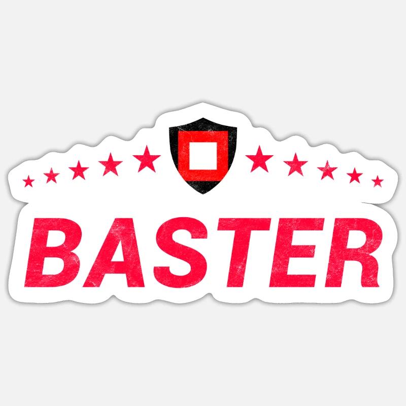 Baster - Sticker size S (10 x 10 cm) - white matte