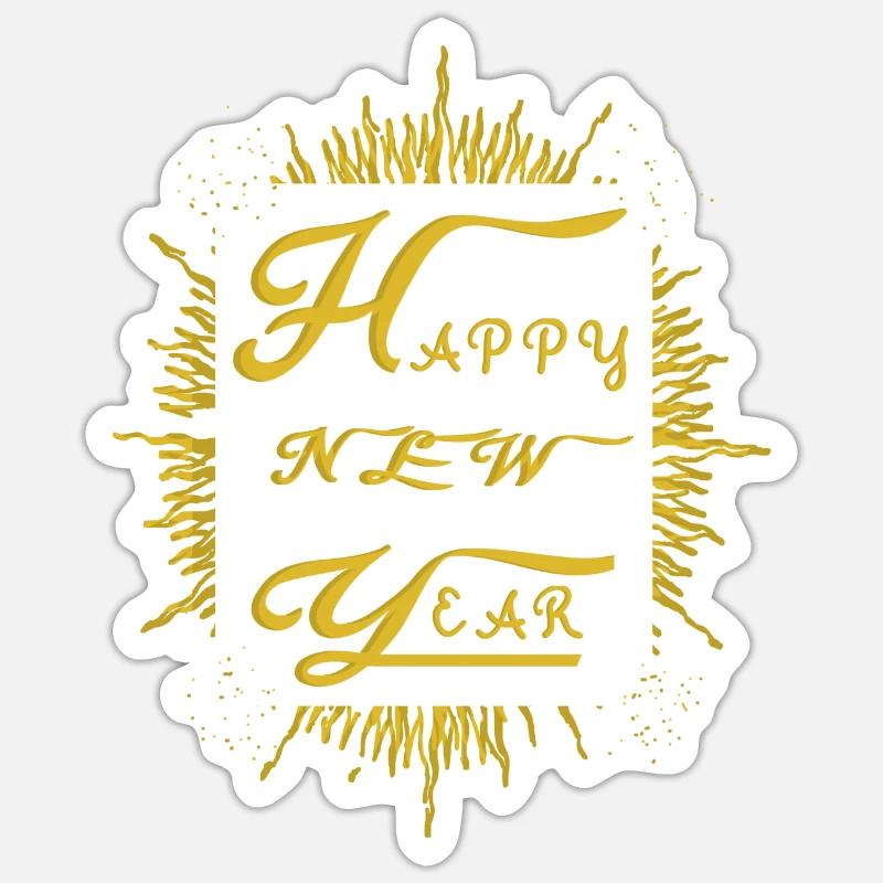 Funkelndes Silvester Fest - Sticker Größe S (10 x 10 cm) - Mattweiß