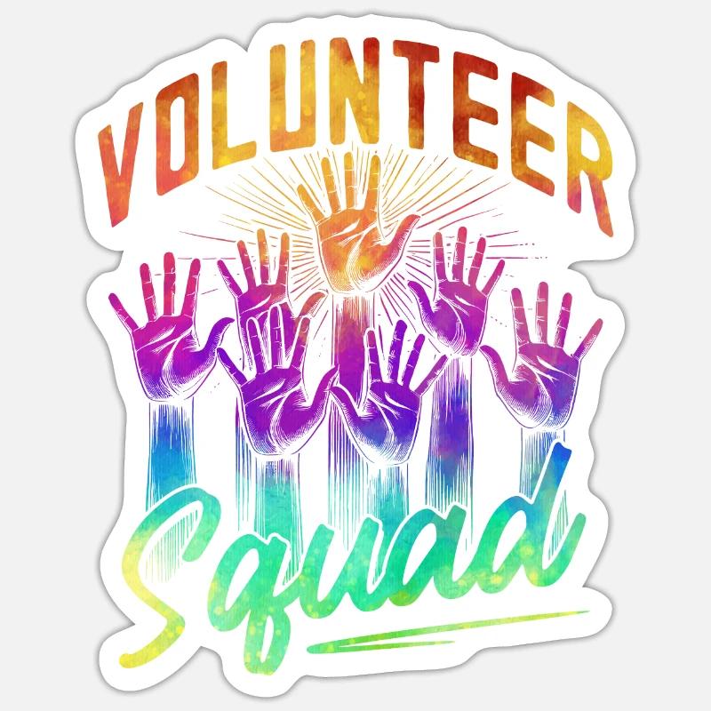 Volunteer Squad - Sticker Größe S (10 x 10 cm) - Mattweiß