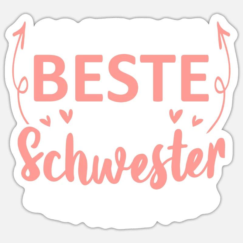 Damen So Sieht Die Beste Große Große Schwester - Sticker Größe S (10 x 10 cm) - Mattweiß