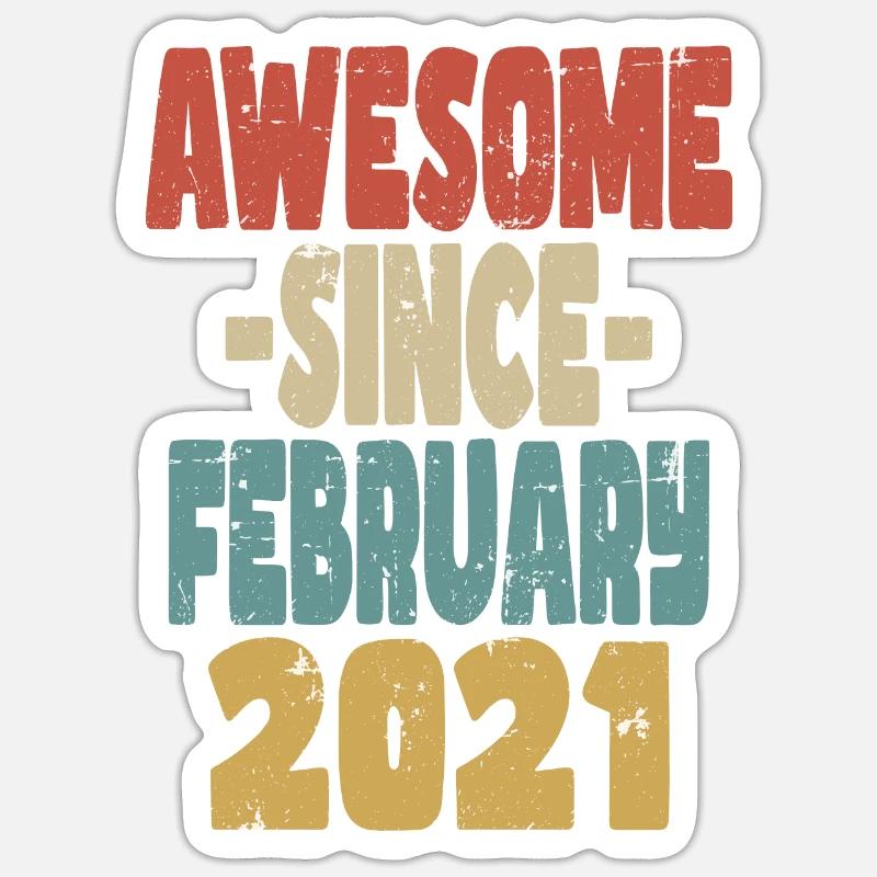 Awesome February 2021 - Sticker size S (10 x 10 cm) - white matte