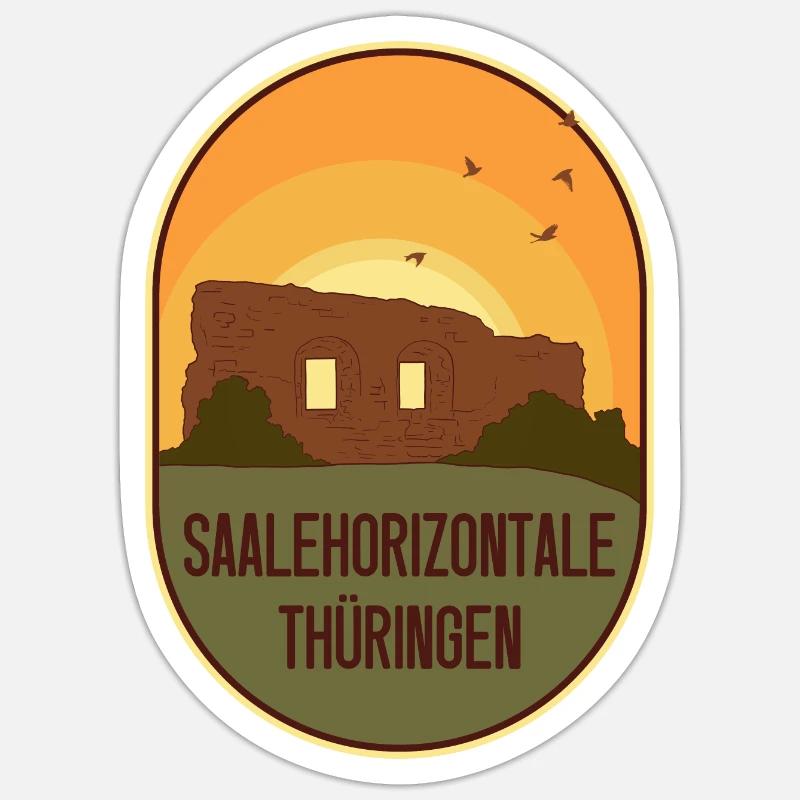 SaaleHorizontale – Thüringen Sticker Größe S (10 x 10 cm)