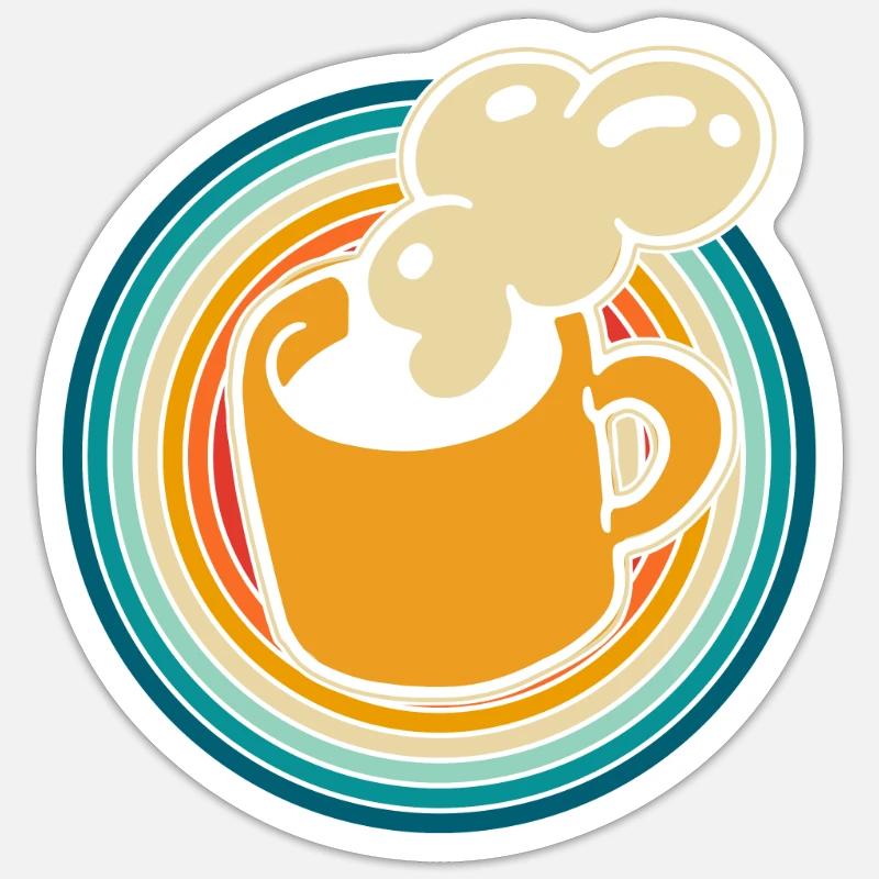 Kaffee Cafe - Sticker Größe S (10 x 10 cm) - Mattweiß