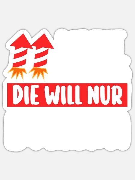 Neujahr Feuerwerk Silvester - Sticker Größe S (10 x 10 cm) - Mattweiß