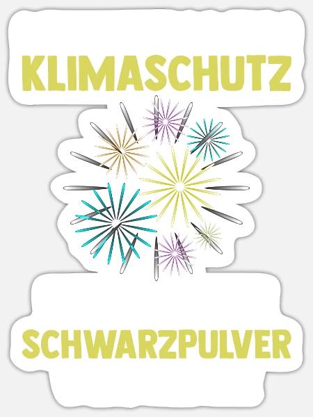 Neujahr Feuerwerk Silvester - Sticker Größe S (10 x 10 cm) - Mattweiß