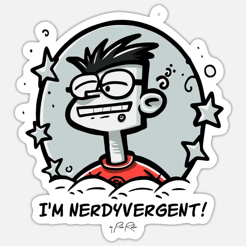 Ich bin nerdig, nerdigvergent und so ein Nerd Sticker Größe S (10 x 10 cm)