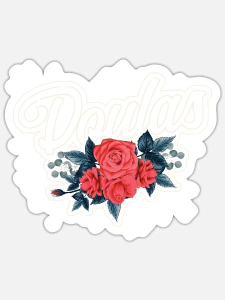 Doula Birth Worker Roses Flower - Sticker Größe S (10 x 10 cm) - Mattweiß