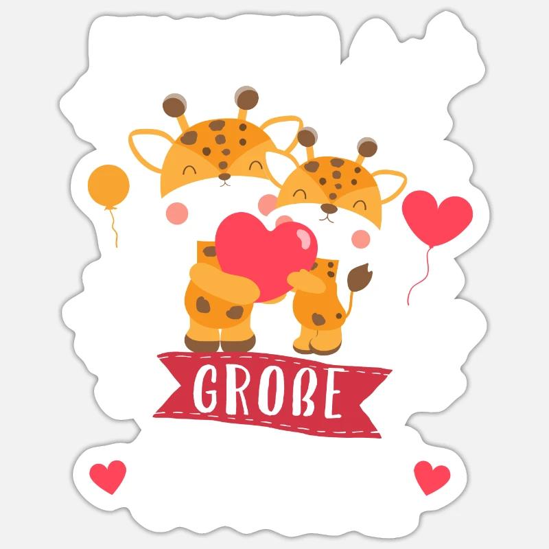 Ich werde große Cousine 2024 Giraffe Loading Süß Sticker Größe S (10 x 10 cm)