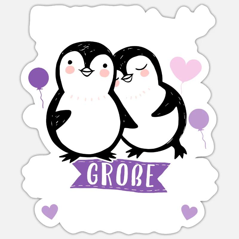 Ich werde große Cousine 2024 Pinguin Loading Süß Sticker Größe S (10 x 10 cm)