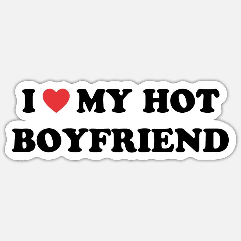 J’adore mon ami chaud - Sticker taille S (10 x 10 cm) - blanc mat