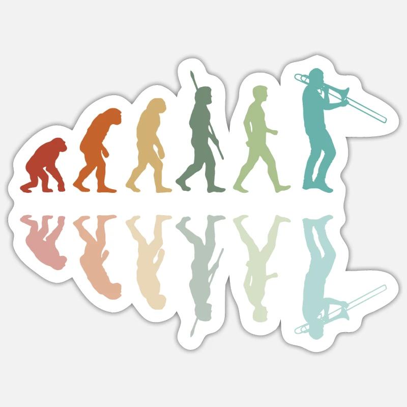 Trombonist Evolution Sticker size S (10 x 10 cm)