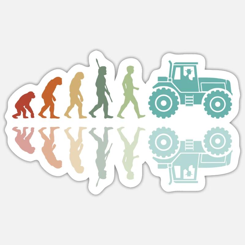 Evolution du tracteur Sticker taille S (10 x 10 cm)