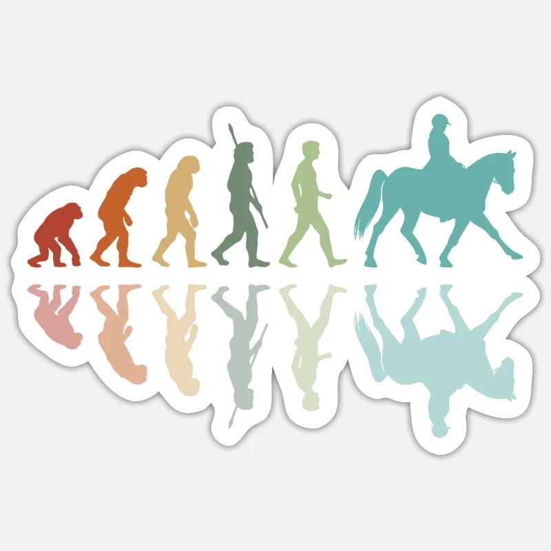 Evolution Riding - Sticker size S (10 x 10 cm) - white matte