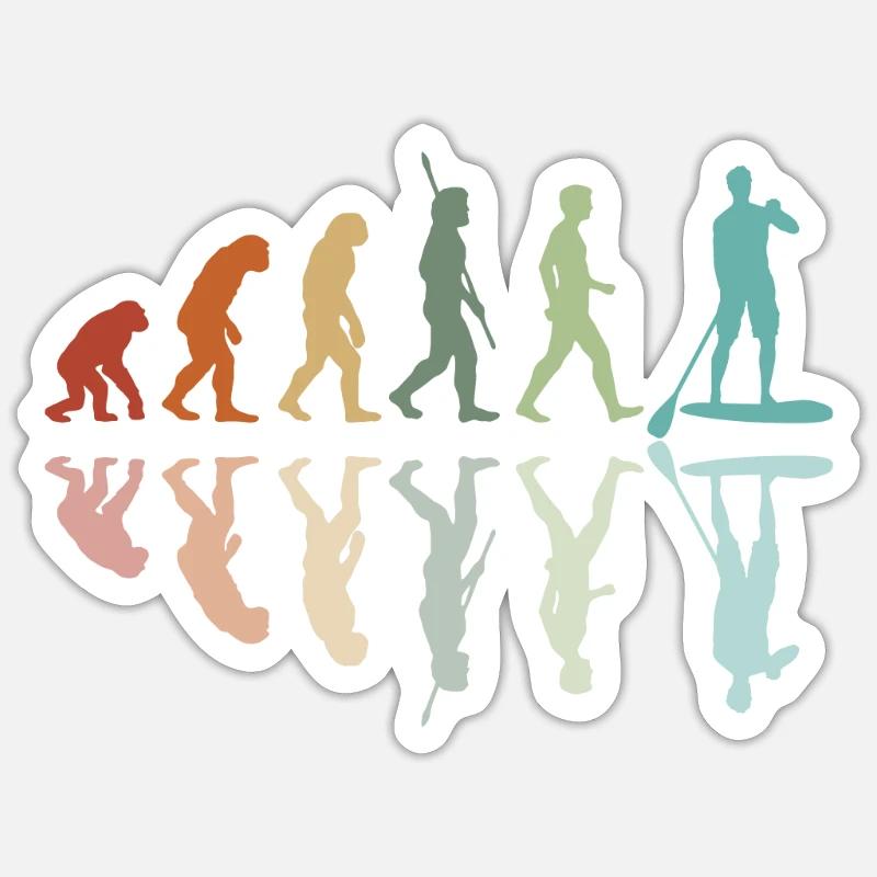 Paddleboard Evolution - Sticker size S (10 x 10 cm) - white matte