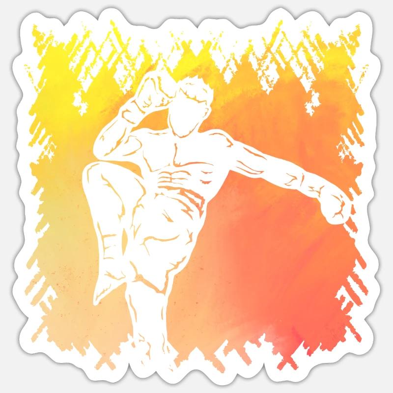 Muay Thai - Sticker Größe S (10 x 10 cm) - Mattweiß