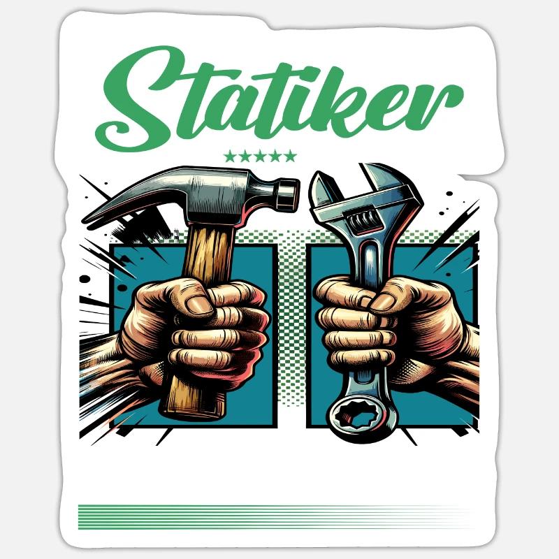 Statiker Beruf mit lustigen Spruch - Sticker Größe S (10 x 10 cm) - Mattweiß