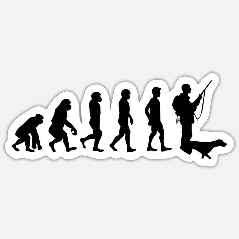 Jäger Geschenk Jagdsport Evolution Jäger Sticker Größe S (10 x 10 cm)