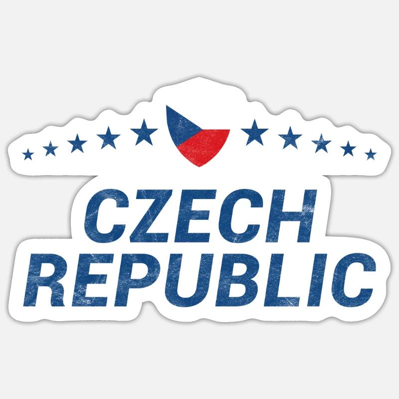 République tchèque - Sticker taille S (10 x 10 cm) - blanc mat