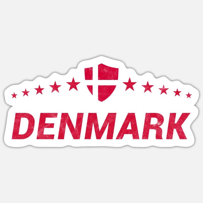Danemark - Sticker taille S (10 x 10 cm) - blanc mat
