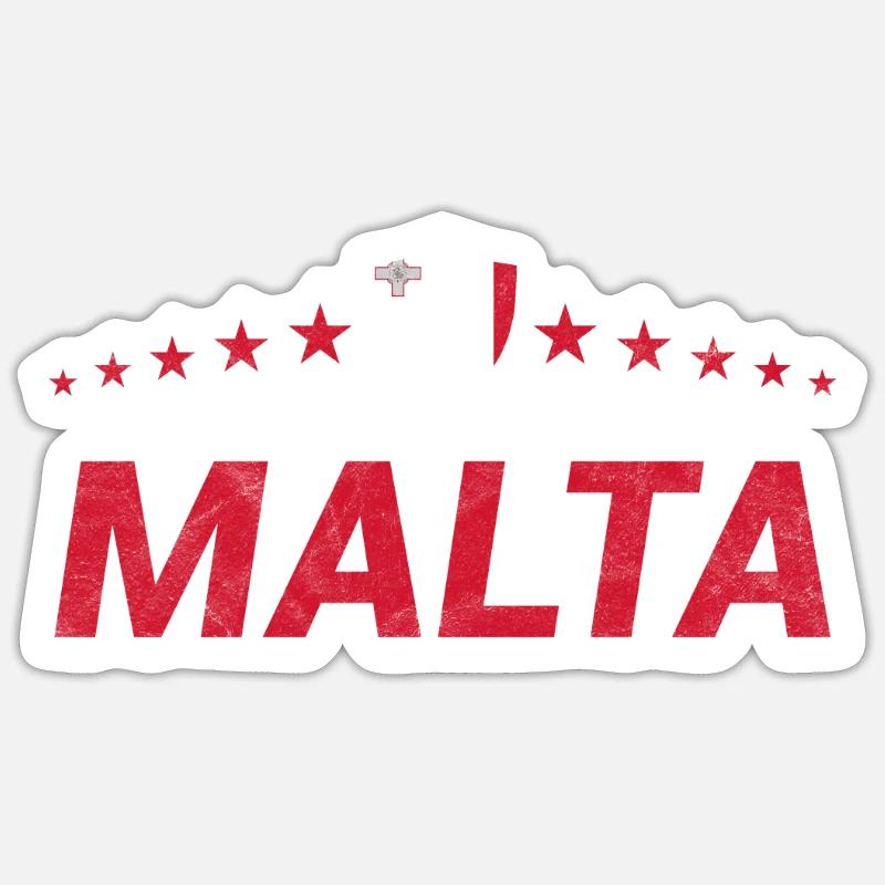 Malte - Sticker taille S (10 x 10 cm) - blanc mat