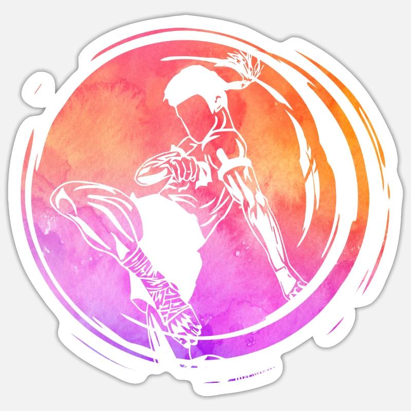 Muay Thaï - Sticker taille S (10 x 10 cm) - blanc mat