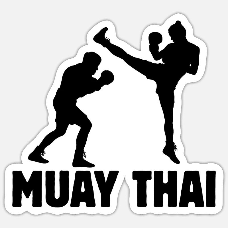 Muay Thaï - Sticker taille S (10 x 10 cm) - blanc mat