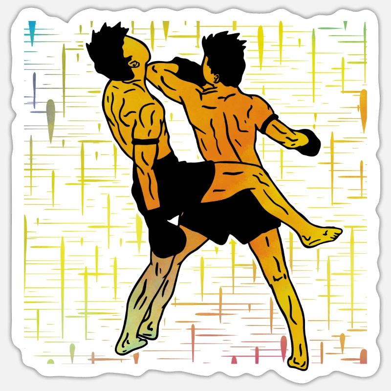 Muay Thaï - Sticker taille S (10 x 10 cm) - blanc mat