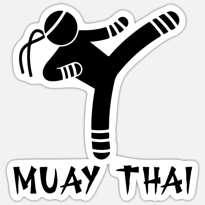 Muay Thaï - Sticker taille S (10 x 10 cm) - blanc mat