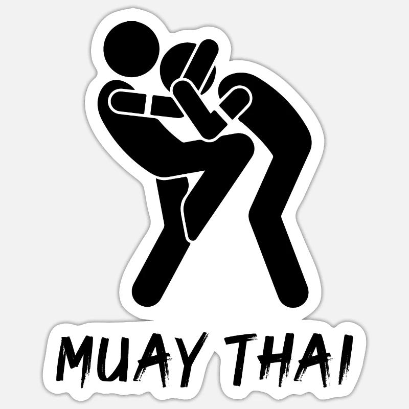Muay Thaï - Sticker taille S (10 x 10 cm) - blanc mat