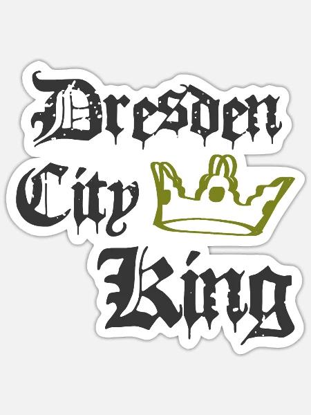 Dresden City King - Sticker Größe S (10 x 10 cm) - Mattweiß
