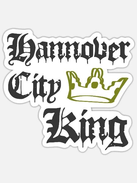 Hannover City King - Sticker Größe S (10 x 10 cm) - Mattweiß