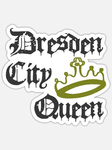 Dresden City Queen - Sticker Größe S (10 x 10 cm) - Mattweiß