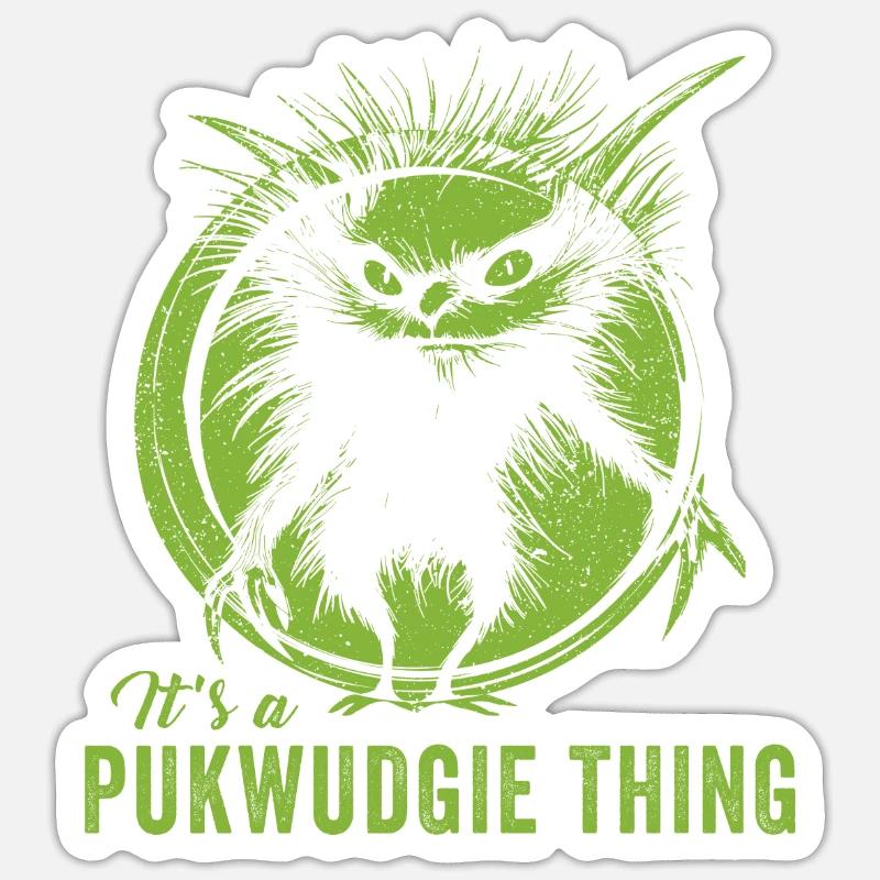 Pukwudgie Kryptide Folklore Mythen - Sticker Größe S (10 x 10 cm) - Mattweiß