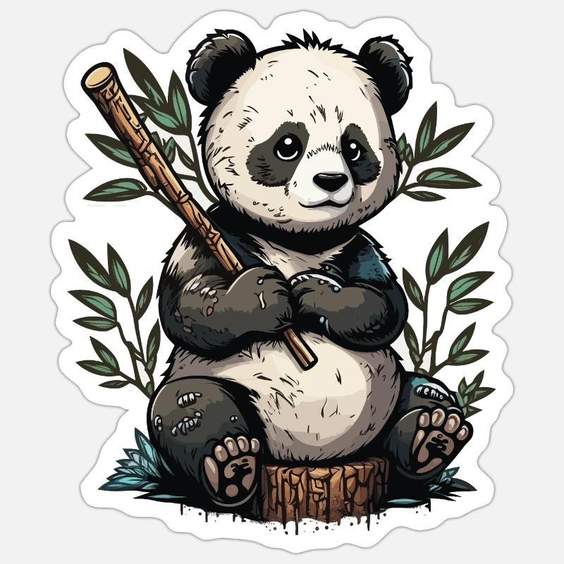 Copain de bambou - Sticker taille S (10 x 10 cm) - blanc mat