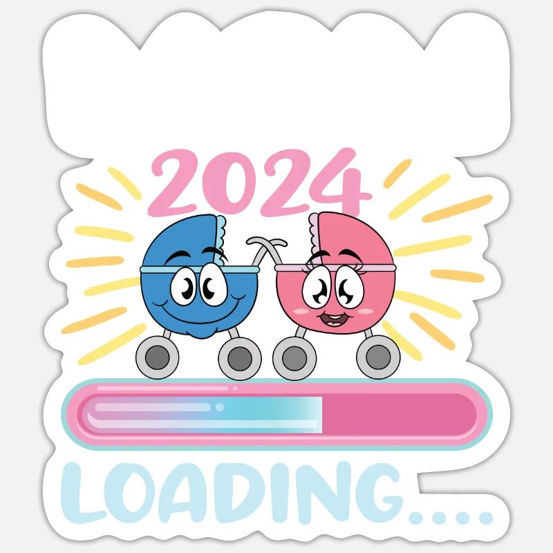 Mama 2024 Werdende Mutter Schwangerschaft Sticker Größe S (10 x 10 cm)