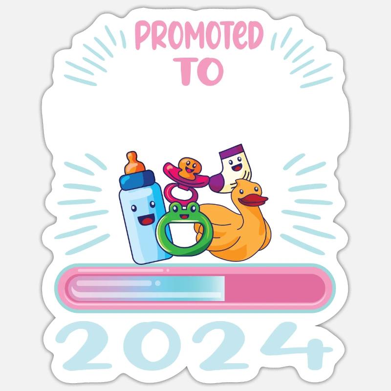 Mama 2024 Werdende Mutter Schwangerschaft Sticker Größe S (10 x 10 cm)