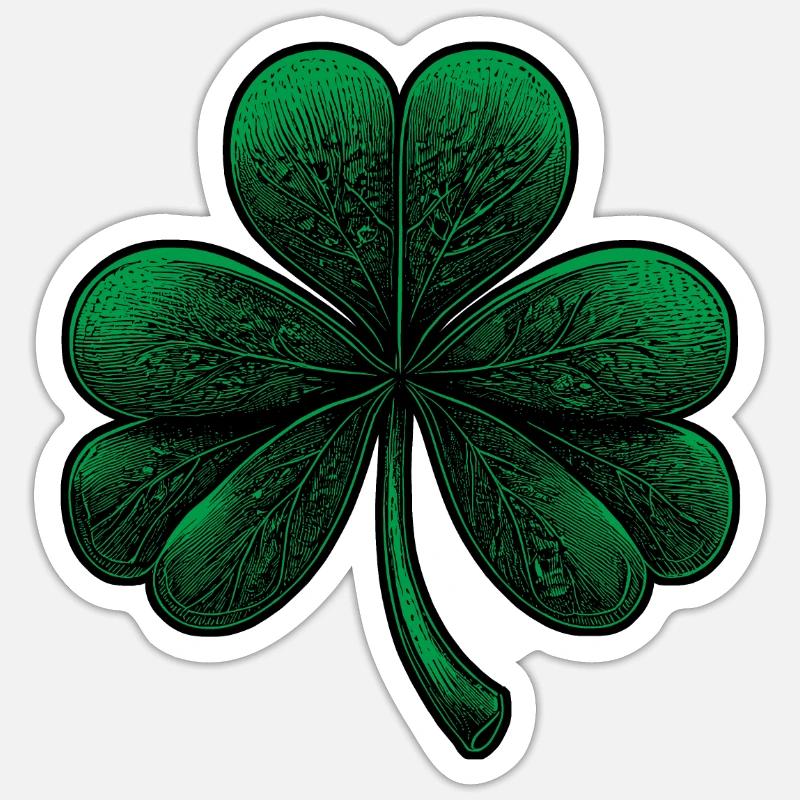 Trèfle vert à trois feuilles Sticker taille S (10 x 10 cm)