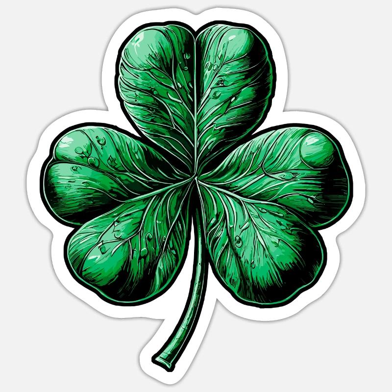 Trèfle vert à trois feuilles Sticker taille S (10 x 10 cm)