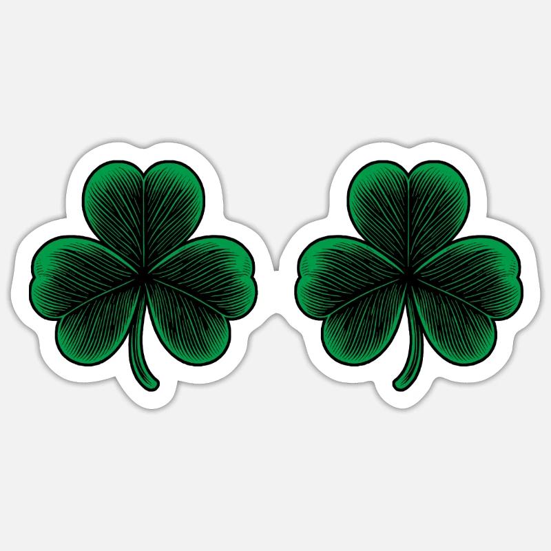 Seins de trèfle - Sticker taille S (10 x 10 cm) - blanc mat