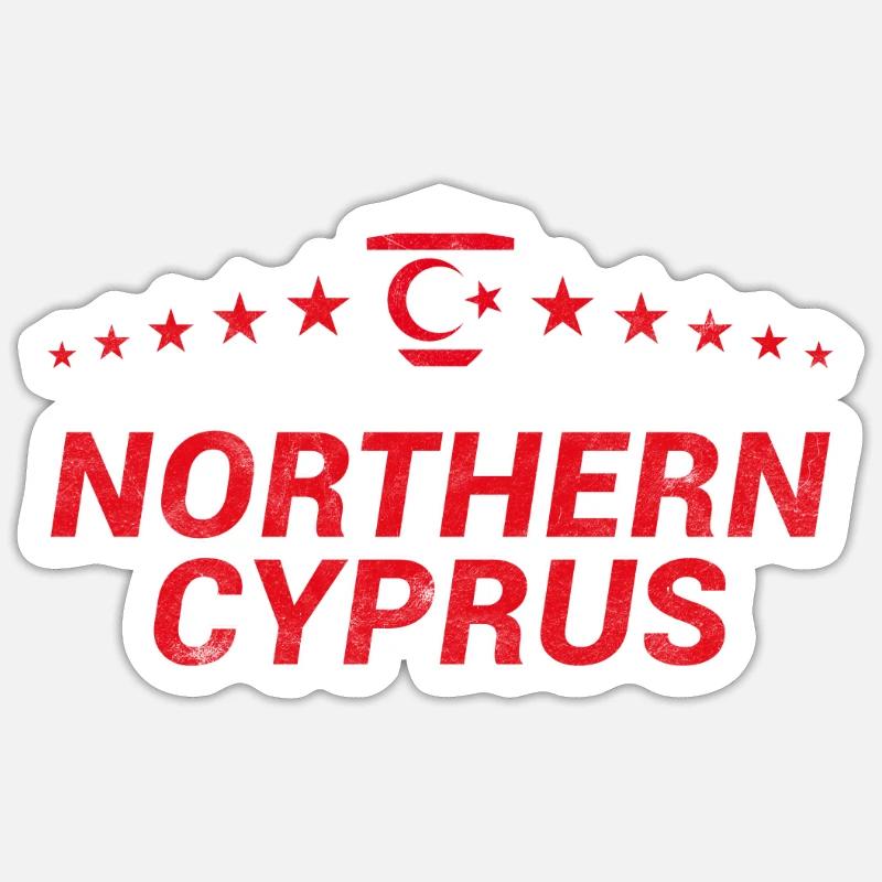 Chypre du Nord - Sticker taille S (10 x 10 cm) - blanc mat