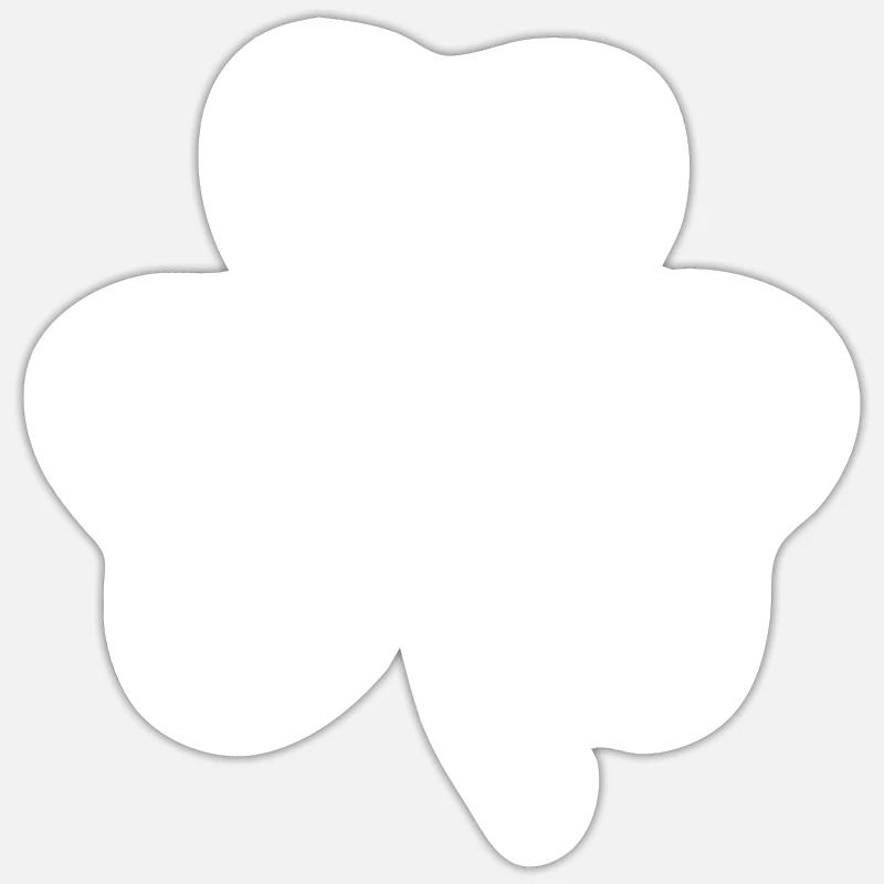 White three-leaf clover Sticker size S (10 x 10 cm)