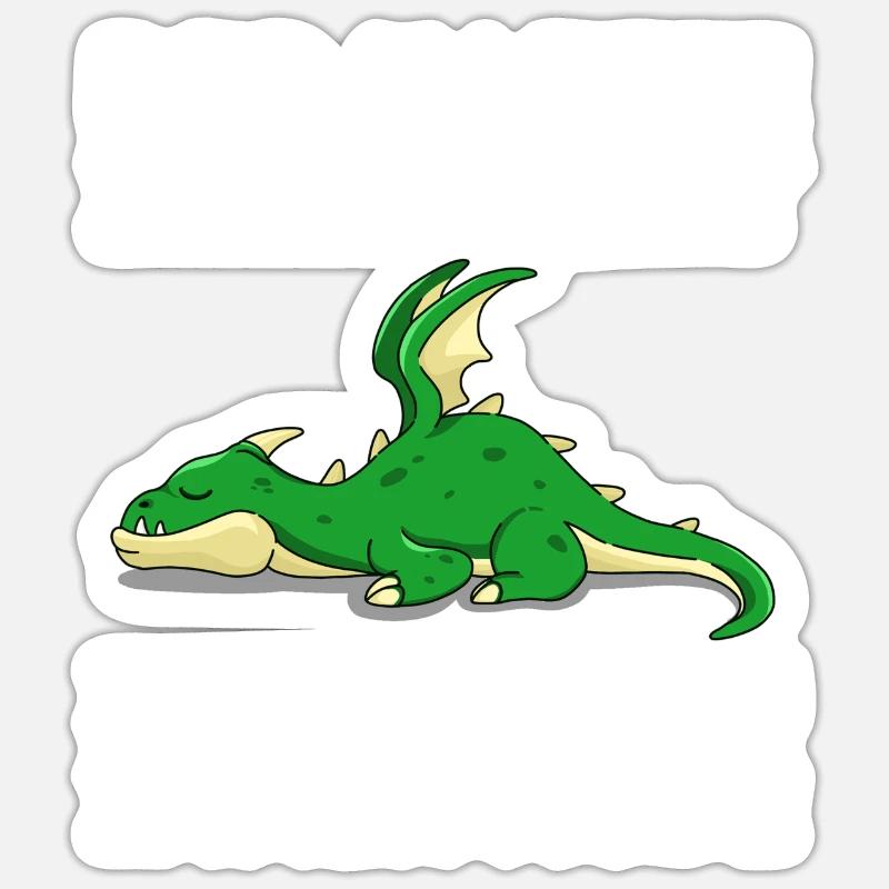 Der Kaffee ist kaputt ich bin noch müde Drache - Sticker Größe S (10 x 10 cm) - Mattweiß