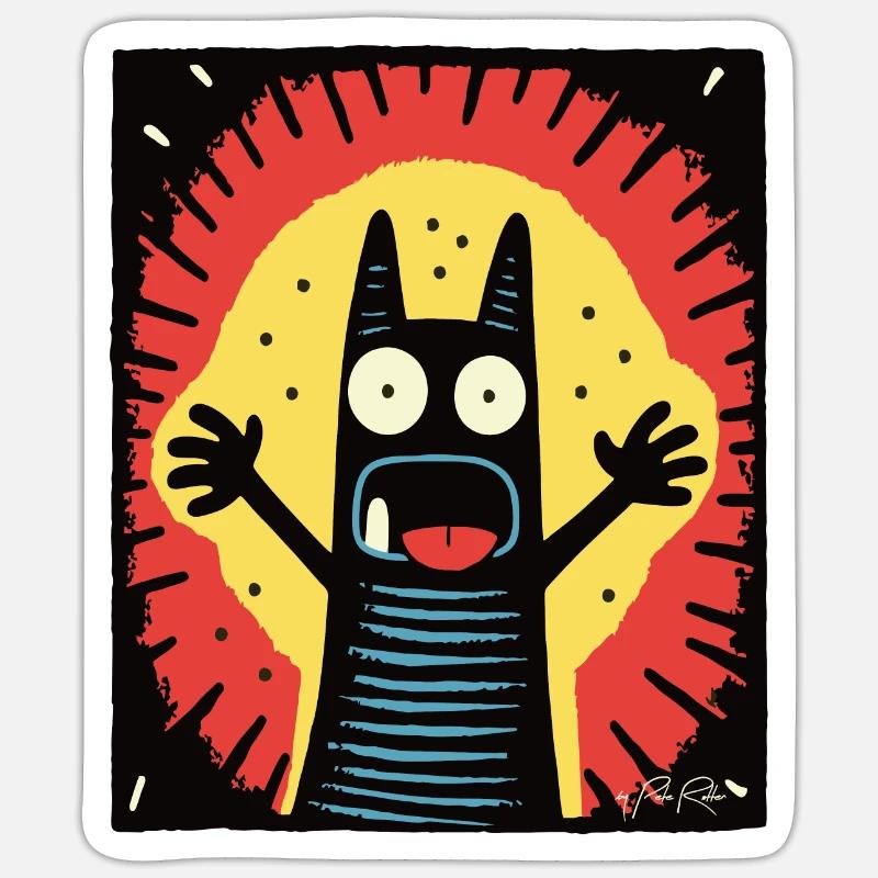 Regarde-moi! L’attention du chat - Sticker taille S (10 x 10 cm) - blanc mat