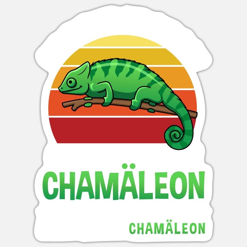 Chameleon Reptile Echse Eidechse Chamäleon Sticker Größe S (10 x 10 cm)