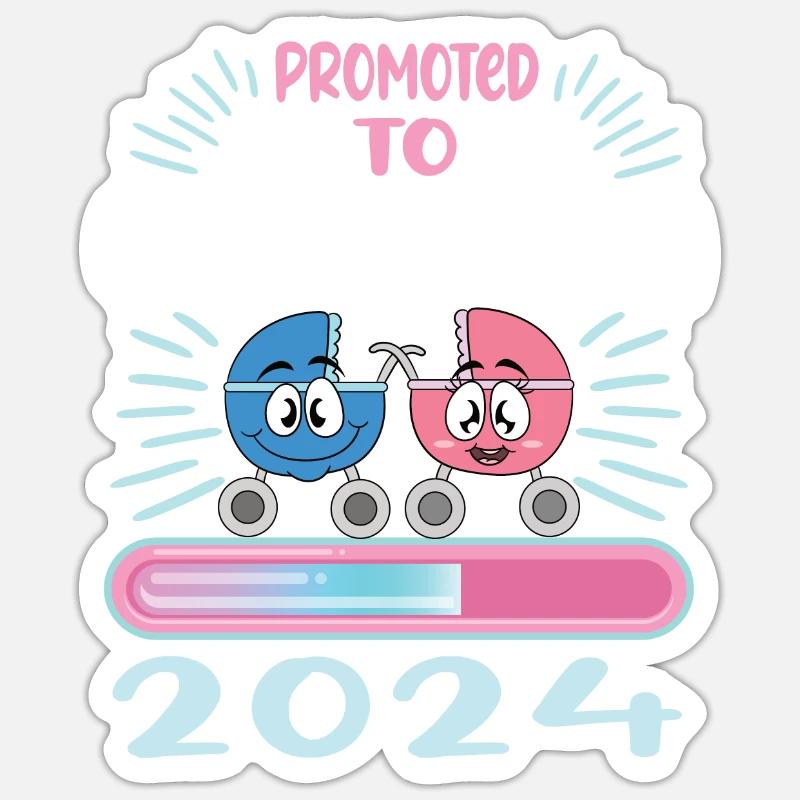 Oma 2024 werdende Oma 2024 Loading - Sticker Größe S (10 x 10 cm) - Mattweiß