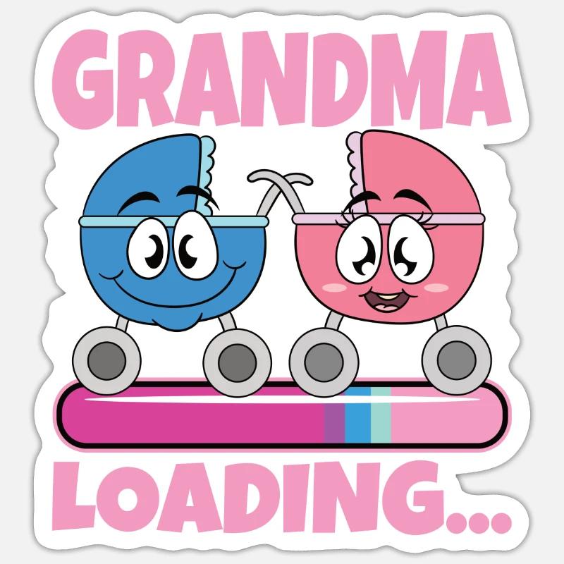 Granny 2024 Granny-to-be 2024 Loading - Sticker size S (10 x 10 cm) - white matte