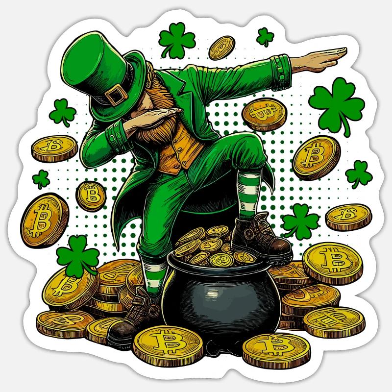 Pot de Bitcoin - Sticker taille S (10 x 10 cm) - blanc mat