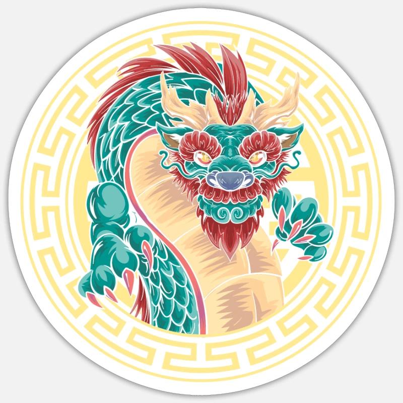 Année du Dragon 2024 - Sticker taille S (10 x 10 cm) - blanc mat