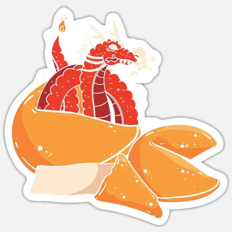 Année du Dragon 2024 - Sticker taille S (10 x 10 cm) - blanc mat